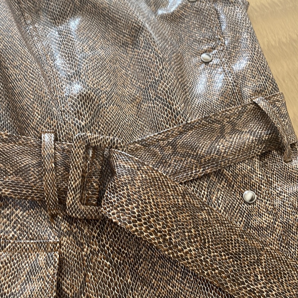 Nanushka lorena belted snake effect vegan leather mini  Dress - Picture 7 of 11